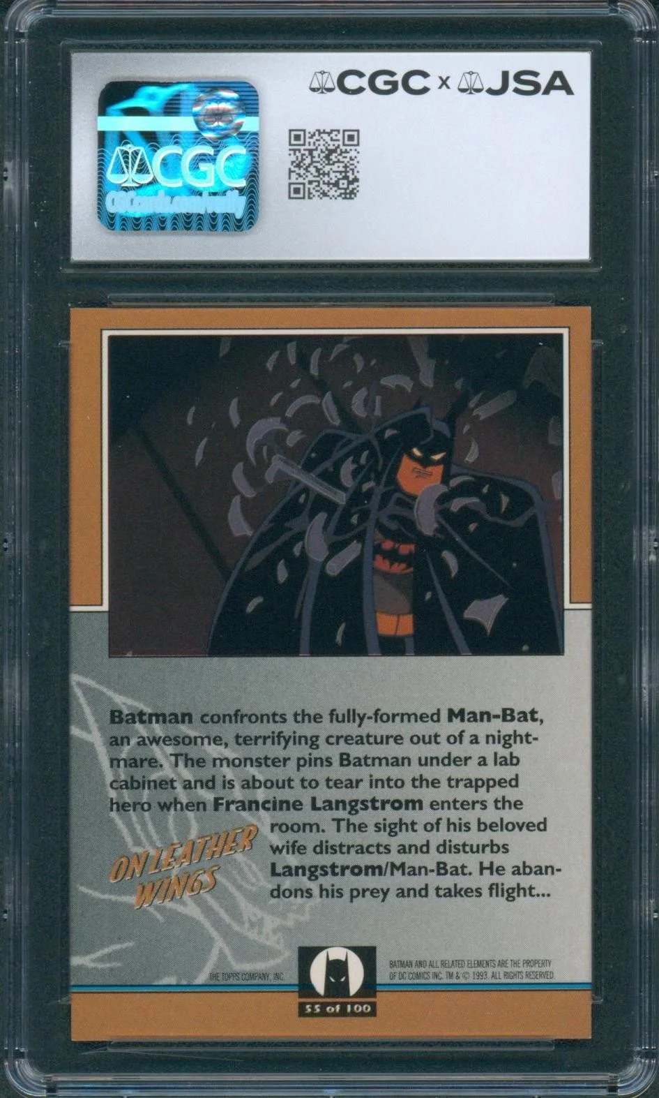 Marc Singer — Marc Singer Signed Card Batman Animated Series Man-Bat Autograph CGC x JSA SLAB, изображение 2