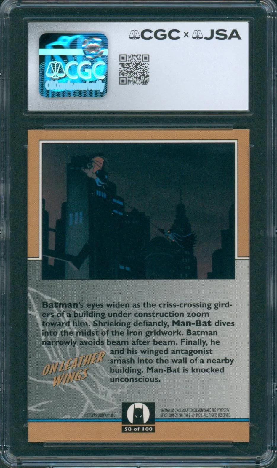 Marc Singer — Marc Singer Signed Card Batman Animated Series Man-Bat Autograph CGC x JSA SLAB, image 2