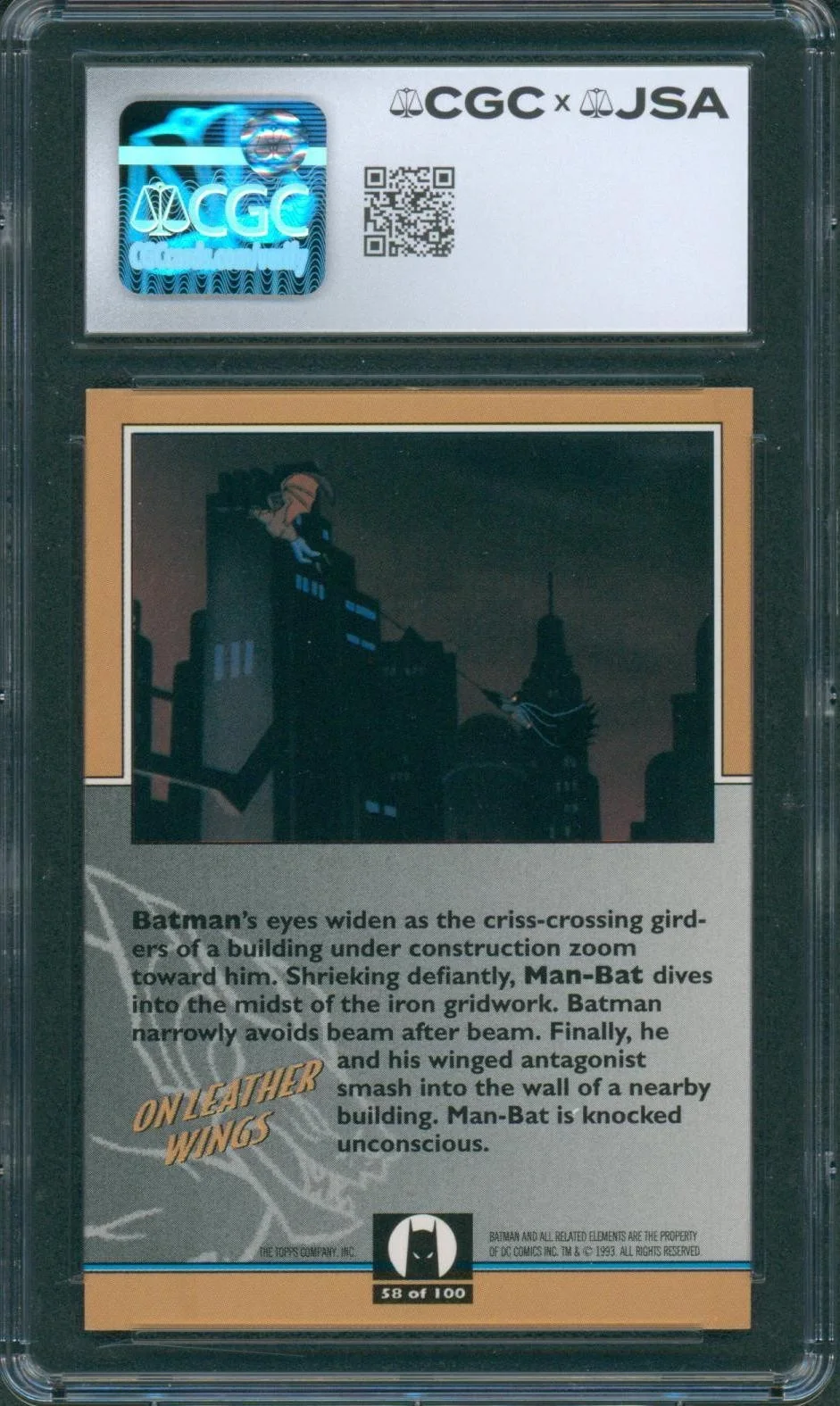 Marc Singer — Marc Singer Signed Card Batman Animated Series Man-Bat Autograph CGC x JSA SLAB, image 2