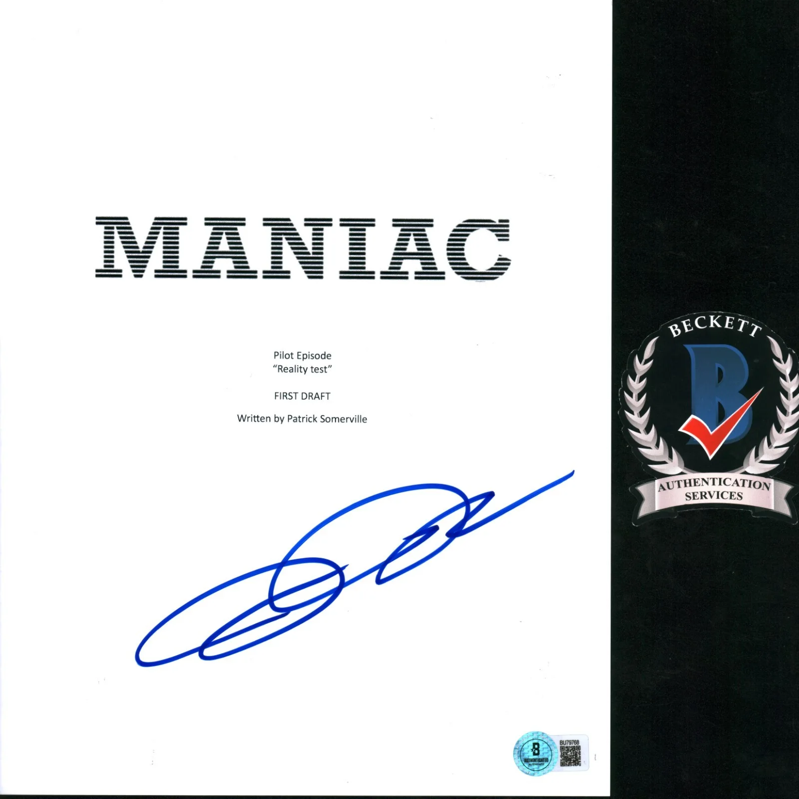 Justin Theroux — Justin Theroux Signed Autographed Maniac Full Pilot Script Beckett COA BAS