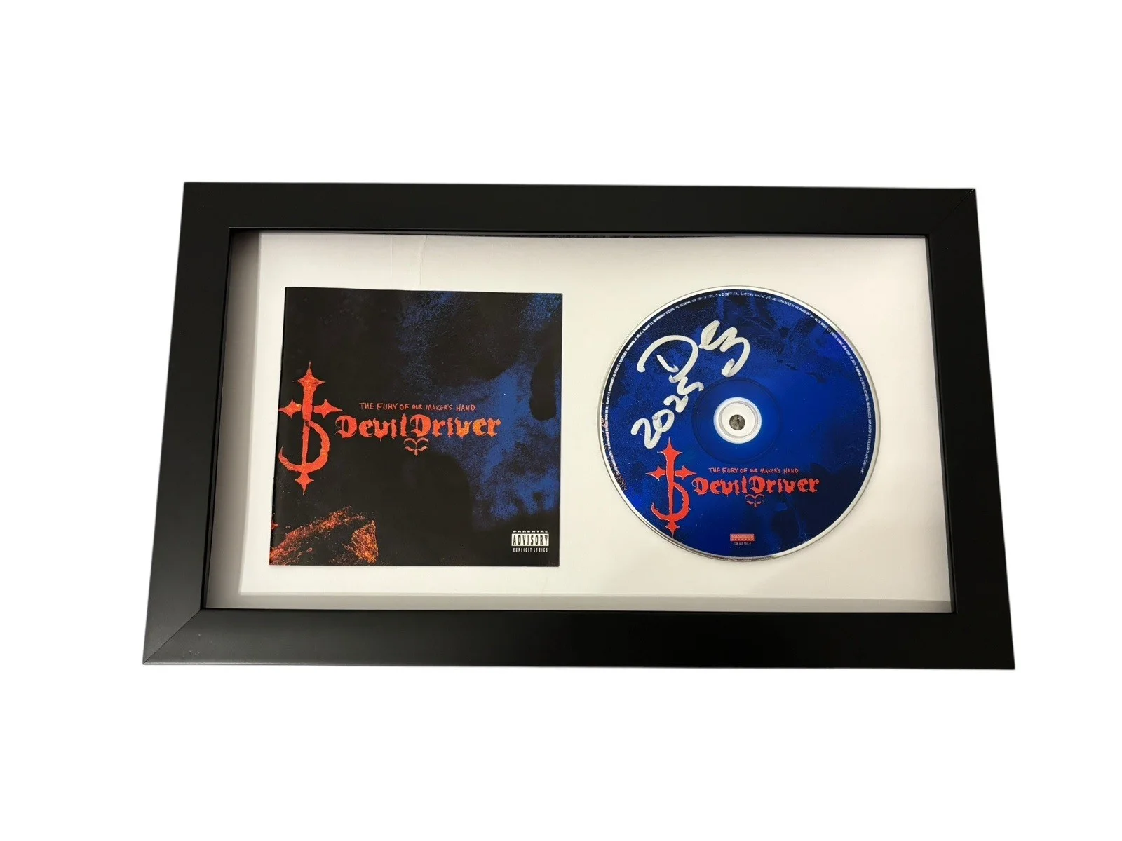 DEZ FAFARA DEVILDRIVER SIGNED AUTOGRAPH FURY MAKERS HAND FRAMED CD PROOF JSA COA, image 3