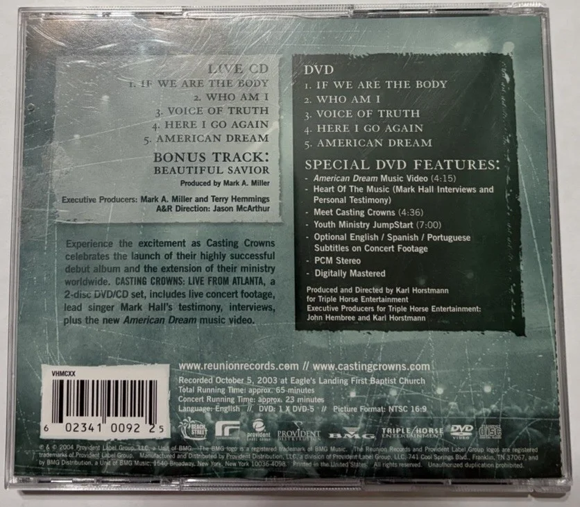 Casting Crowns Live From Atlanta Signed Autographed 2-disc CD 2004 Very Good, image 3