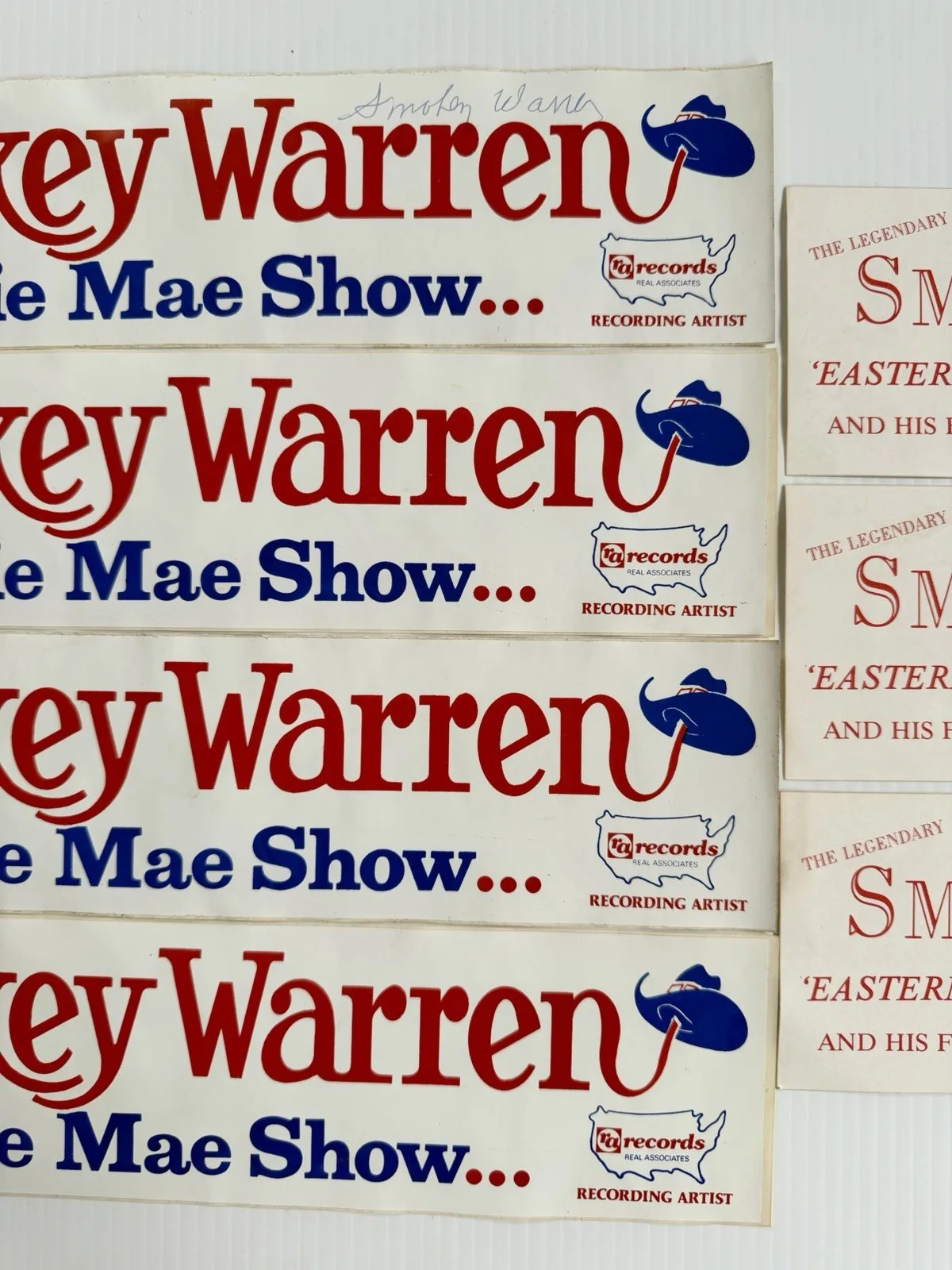 Smokey Warren & Dottie Mae Country Singers Bumper Stickers Lot, 1 Autographed, изображение 4