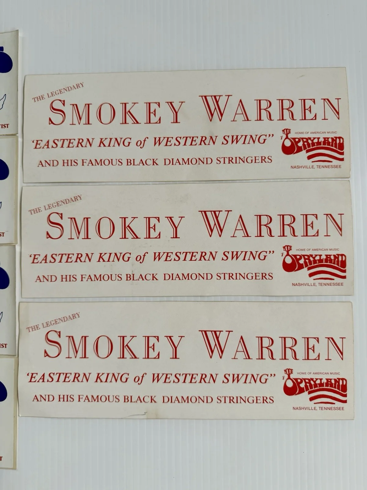 Smokey Warren & Dottie Mae Country Singers Bumper Stickers Lot, 1 Autographed, изображение 5