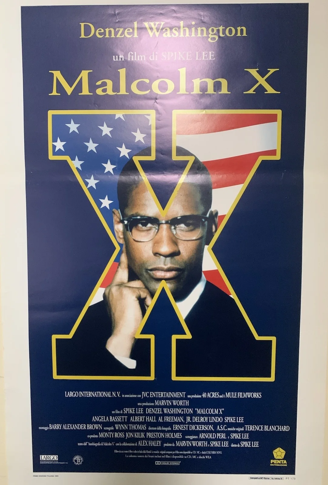 Malcolm X (1992) Original Italian Locandina Poster – Spike Lee - 28x13”, image 2