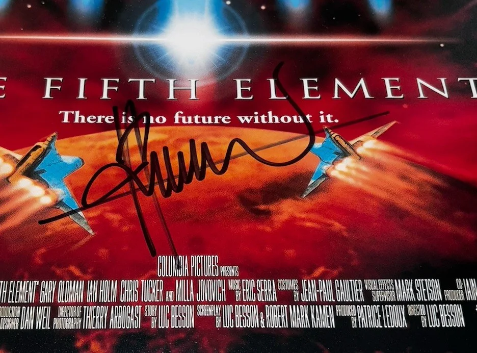 Milla Jovovich & Director Luc Besson Signed 12x18 Photo The Fifth Element Proof, image 3