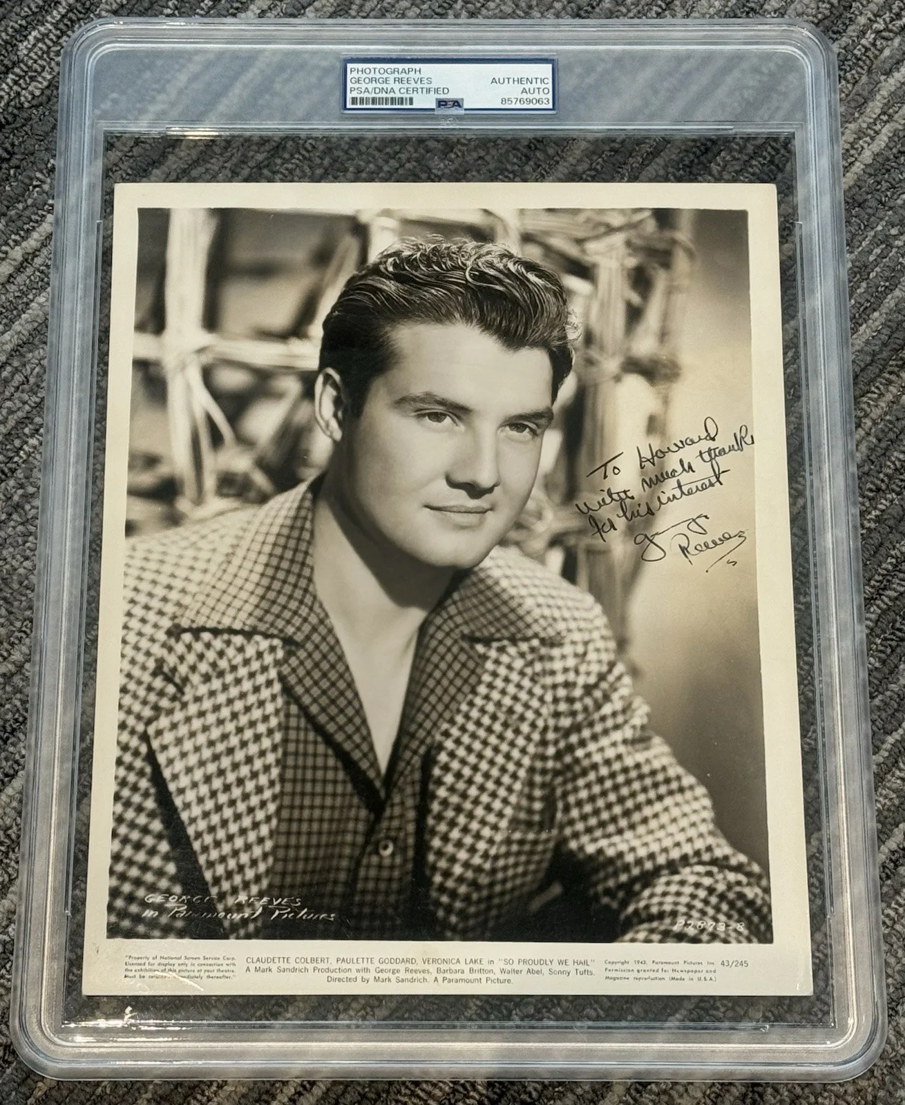 George Reeves — George Reeves Signed Autograph 1943 Promo Photo Superman PSA/DNA Encapsulated
