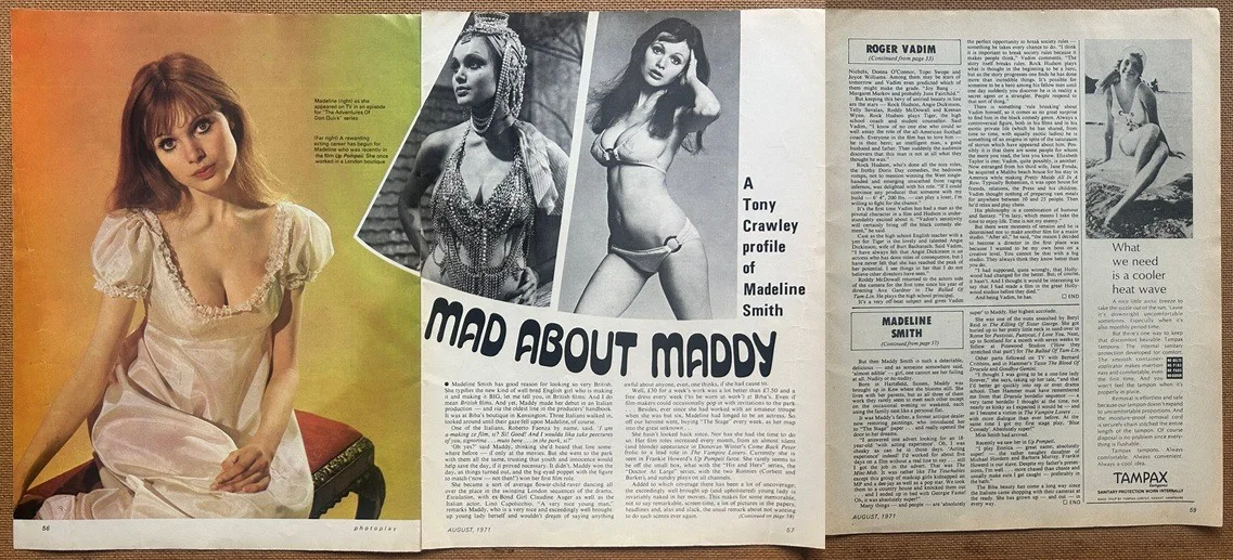 MADELINE SMITH - 1971 2-page UK magazine poster feature, image 2
