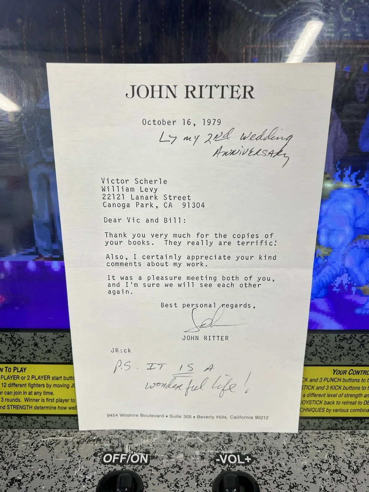 John Ritter — 1979 John Ritter Signed Auto Autographed 5.5x8.5 Letter Letterhead Stationery