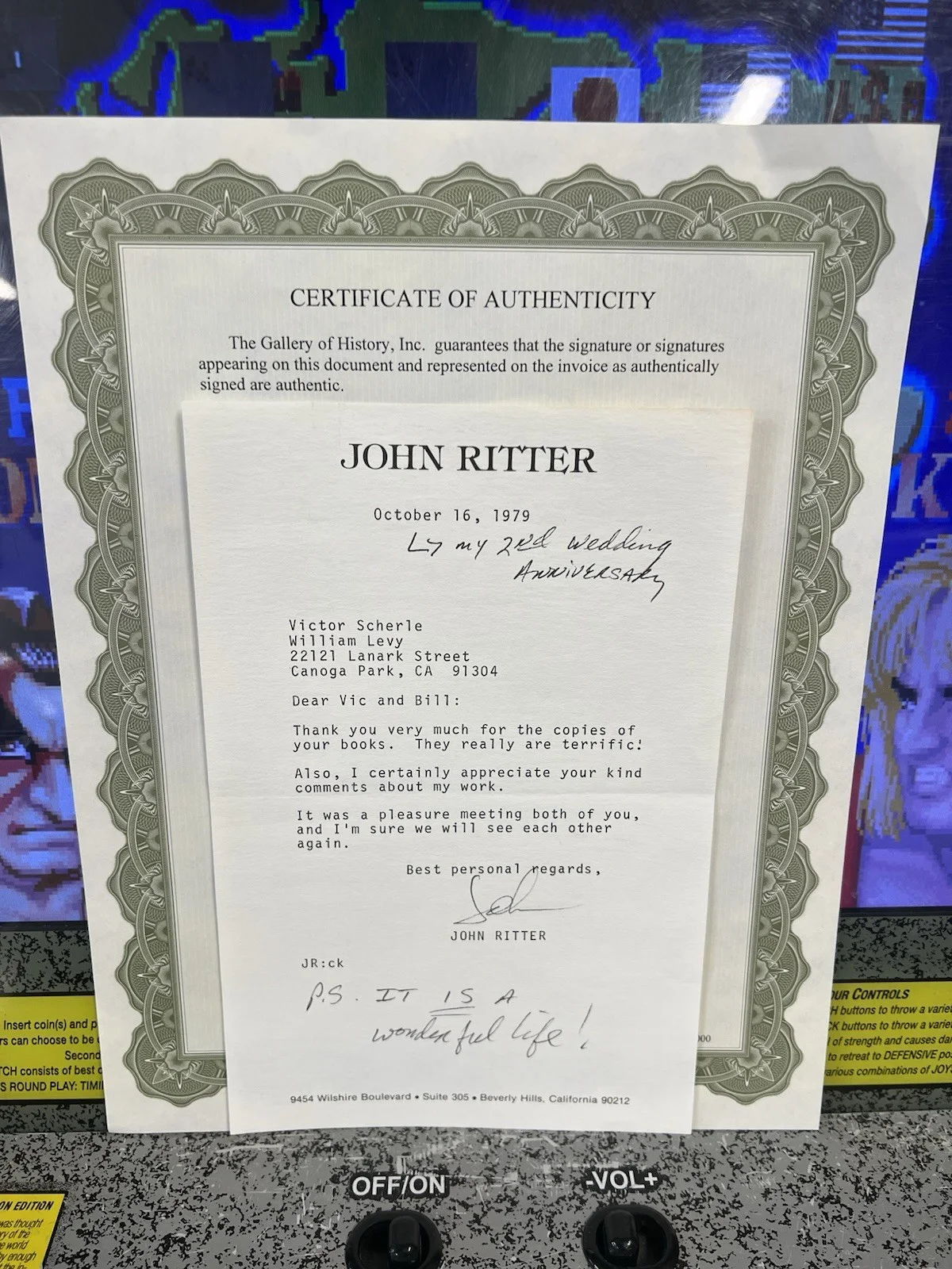John Ritter — 1979 John Ritter Signed Auto Autographed 5.5x8.5 Letter Letterhead Stationery, изображение 2
