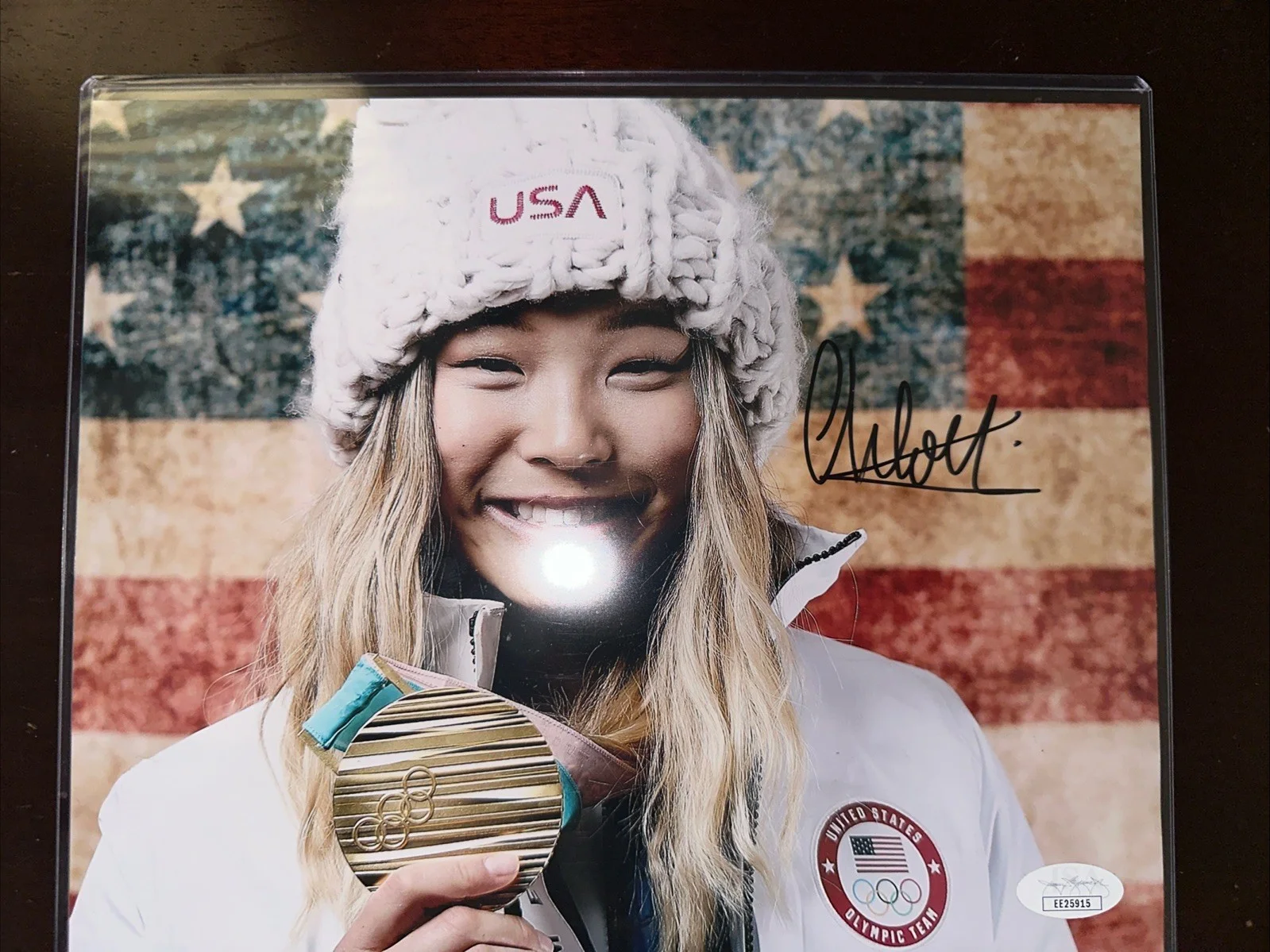 Chloe Kim Autographed 8x10 JSA COA Snowboarding Olympian, image 2