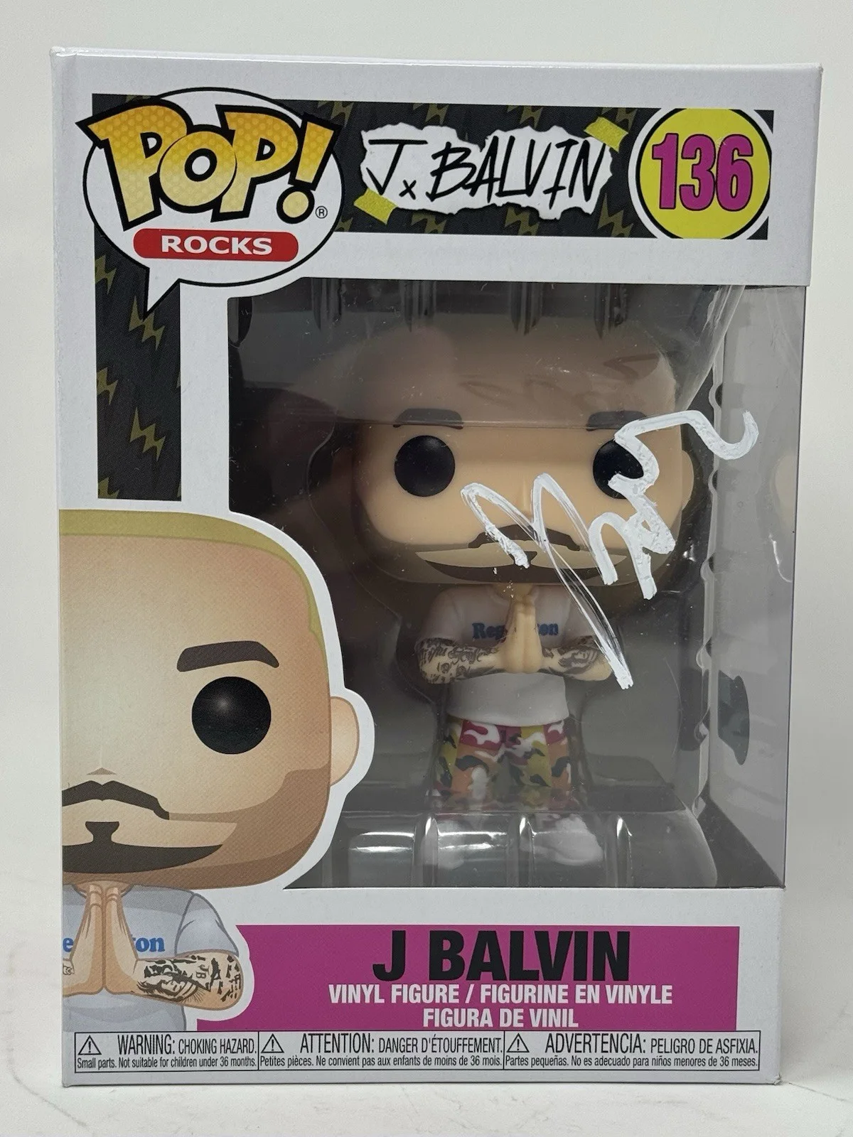 J Balvin Signed Autograph Funko Pop Rocks J Balvin #136 Figure Beckett COA, изображение 2
