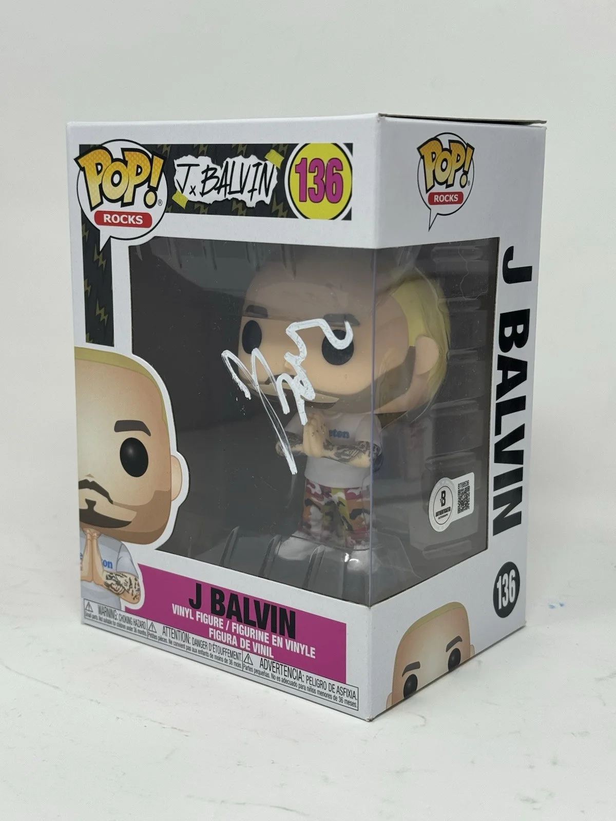 J Balvin Signed Autograph Funko Pop Rocks J Balvin #136 Figure Beckett COA, изображение 3