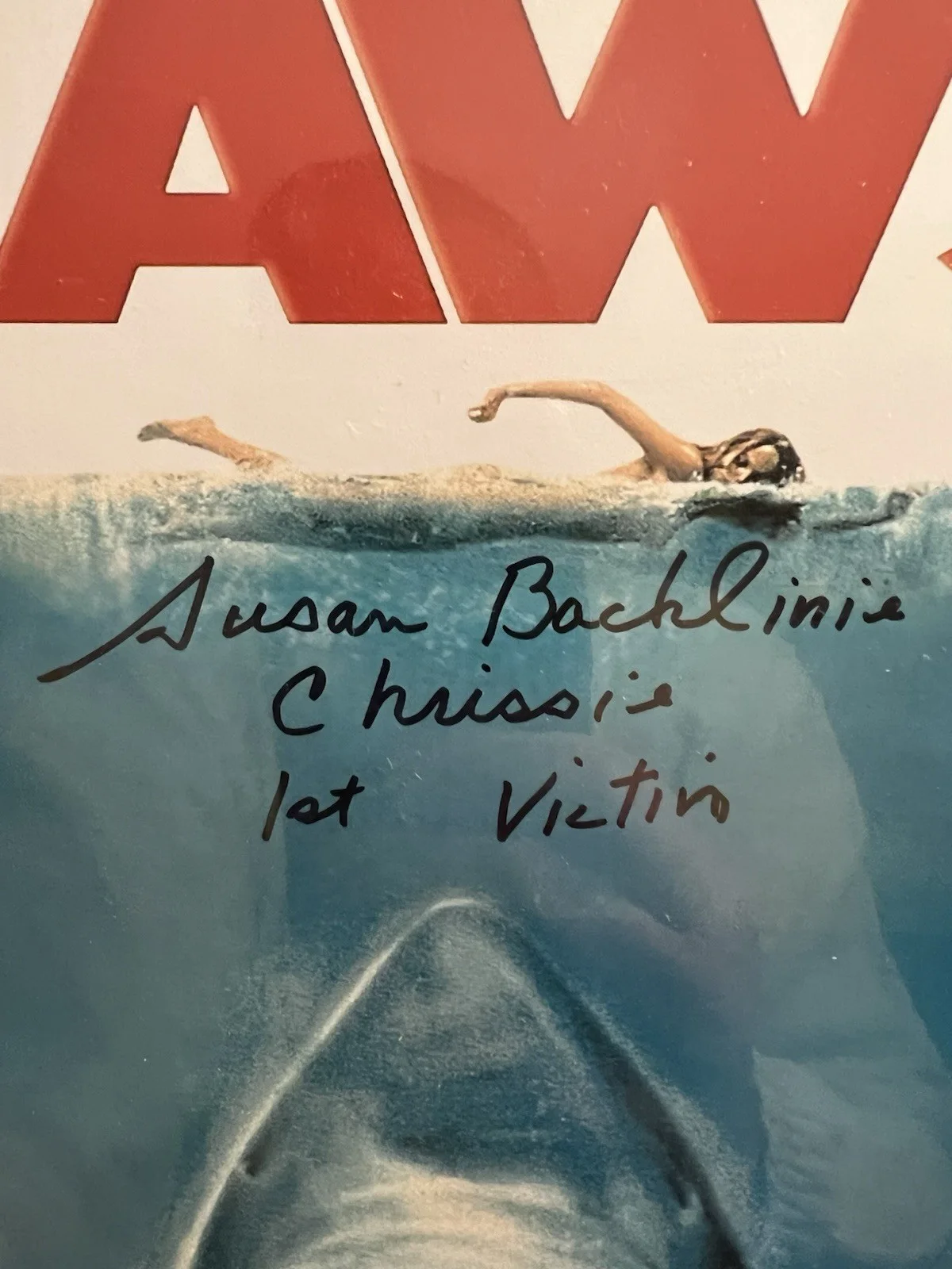JAWS SUSAN BACKALINIE JSA CERT. SIGNED 8x10 PHOTO w INSCRIPTION & C.O.A., изображение 2