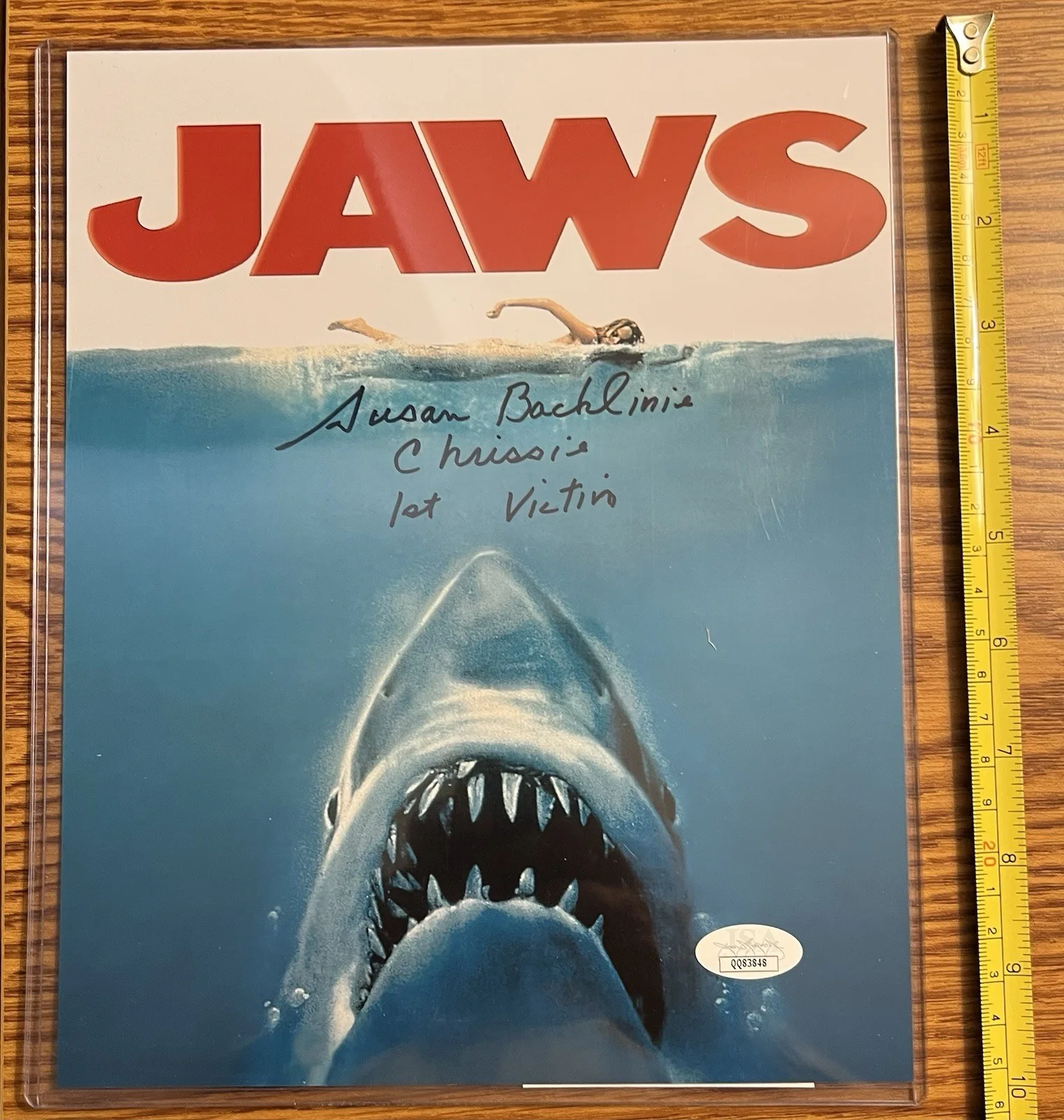 JAWS SUSAN BACKALINIE JSA CERT. SIGNED 8x10 PHOTO w INSCRIPTION & C.O.A., изображение 4