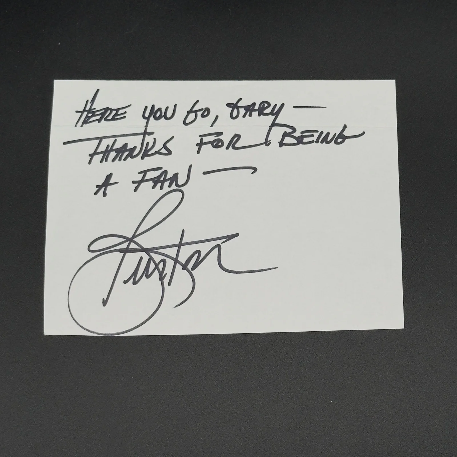 Burton Gilliam — Burton Gilliam Signed Cut Note Paper — Authentic "Blazing Saddles" Autograph!
