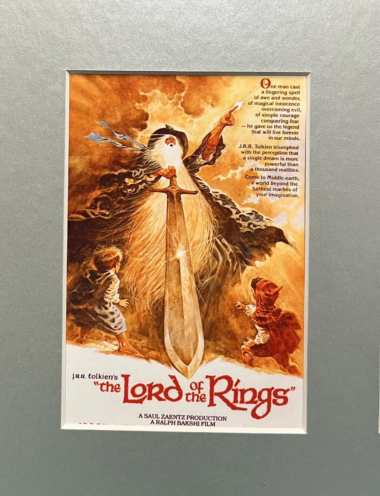 THE LORD OF THE RINGS. . 35mm Film Cell Mounted Display, изображение 2