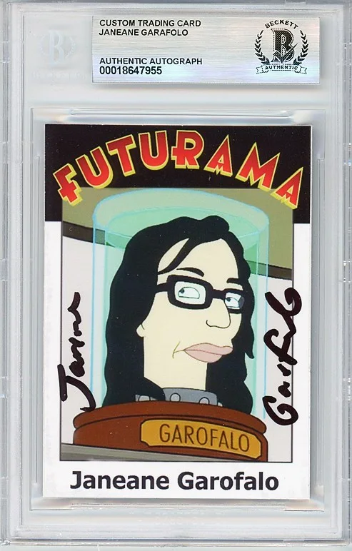 Janeane Garofalo — FUTURAMA -JANEANE GAROFALO- Beckett BAS Signed/Autograph/Auto TV Cartoon Card