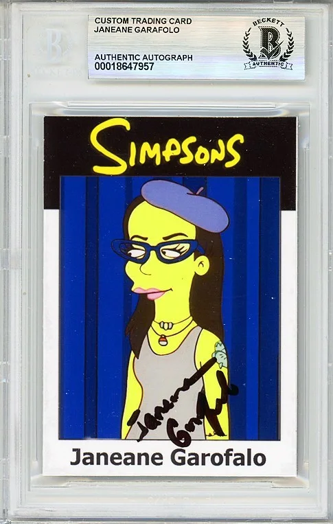 Janeane Garofalo — THE SIMPSONS -JANEANE GAROFALO-Beckett BAS Signed/Autograph/Auto TV Cartoon Card