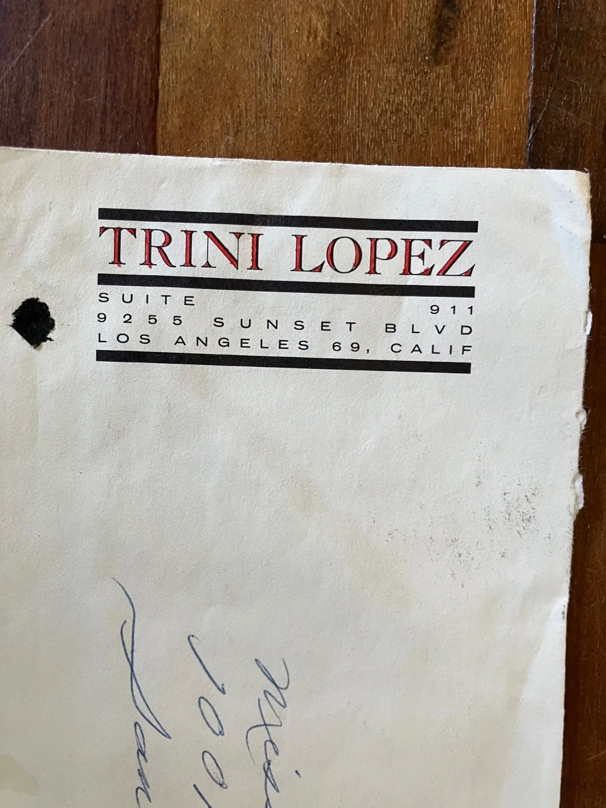 Trini Lopez — Trini Lopez Autograph on a Reprise Records Postcard July 1965 with orig envelope, изображение 4
