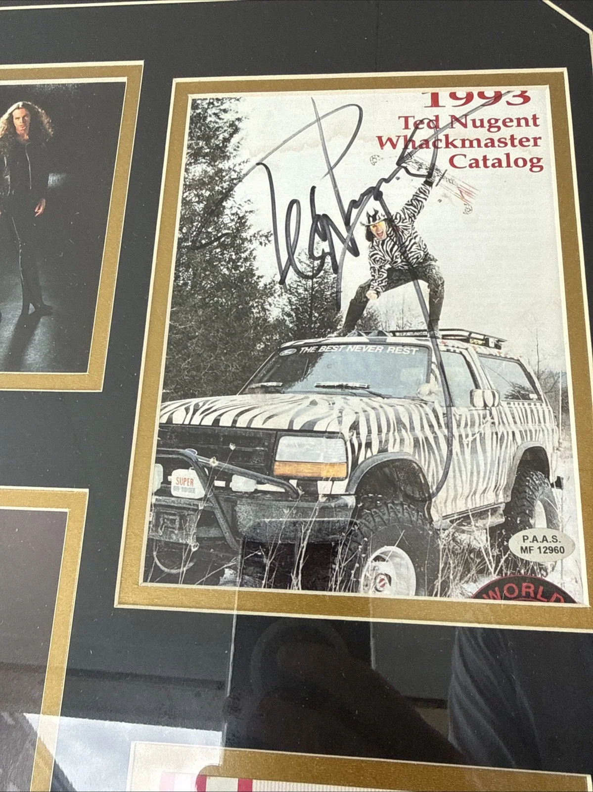 Ted Nugent Autographed Framed Display Signed 1993 Whackmaster Catalog 1994 Ticke, image 2