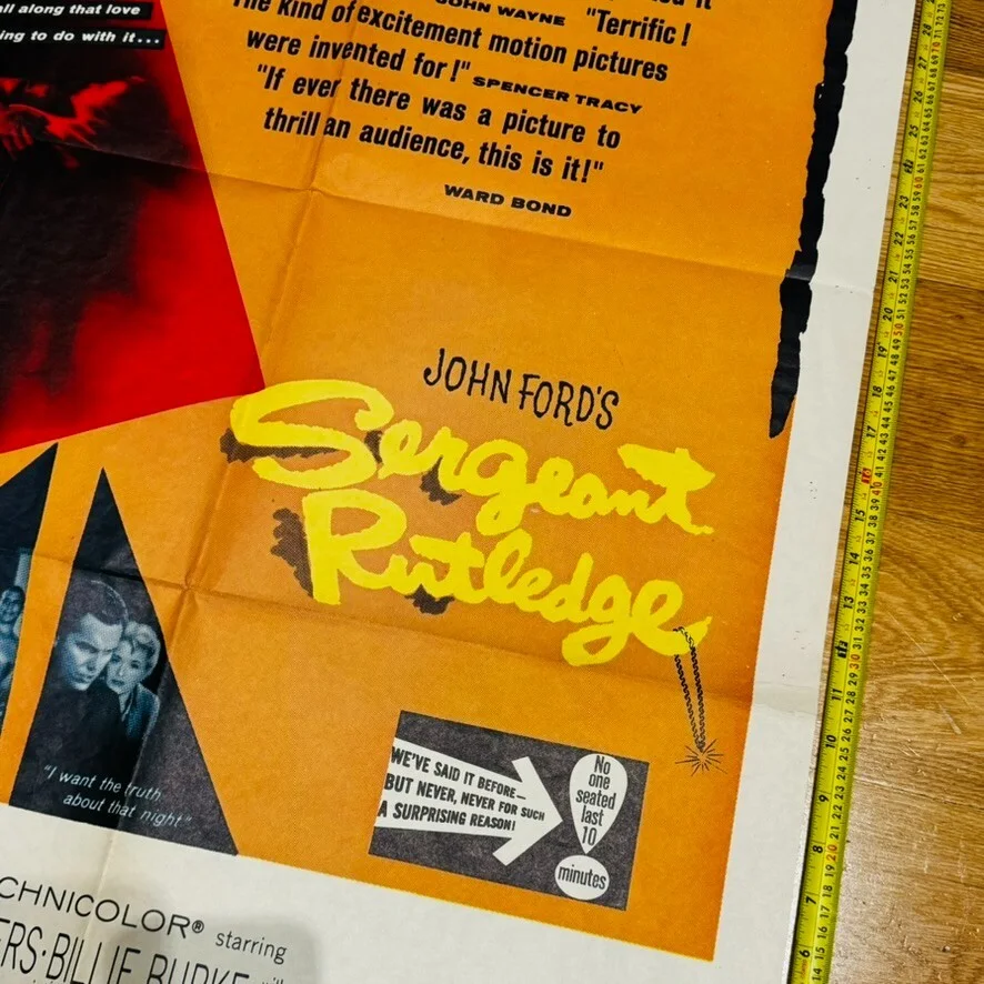 Sergeant Rutledge Vintage Original Movie Poster ANITA EKBERG 1960's 27X41", image 2