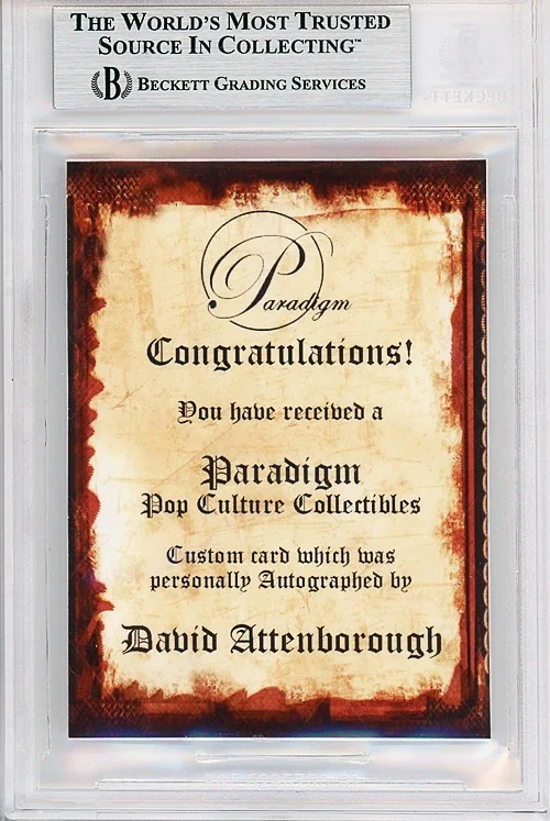 David Attenborough — -DAVID ATTENBOROUGH- BECKETT BAS Signed/Autograph/Auto EMMY AWARDS Movie Card, изображение 2