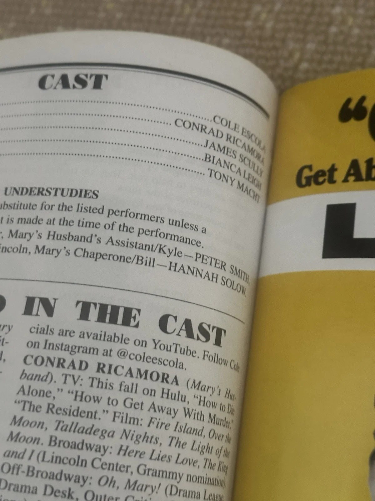 Oh Mary Full OBC Signed Legacy Broadway Playbill Including Cole Escola, image 2