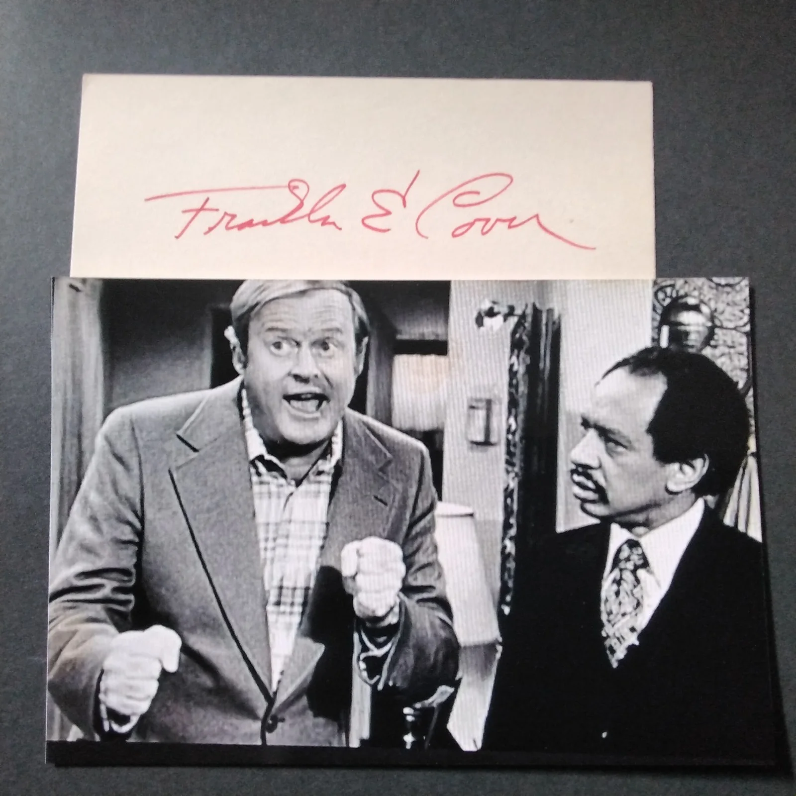 Franklin Cover SIGNED Card Photo 70s TV Actor The Jeffersons Tom Willis, image 2