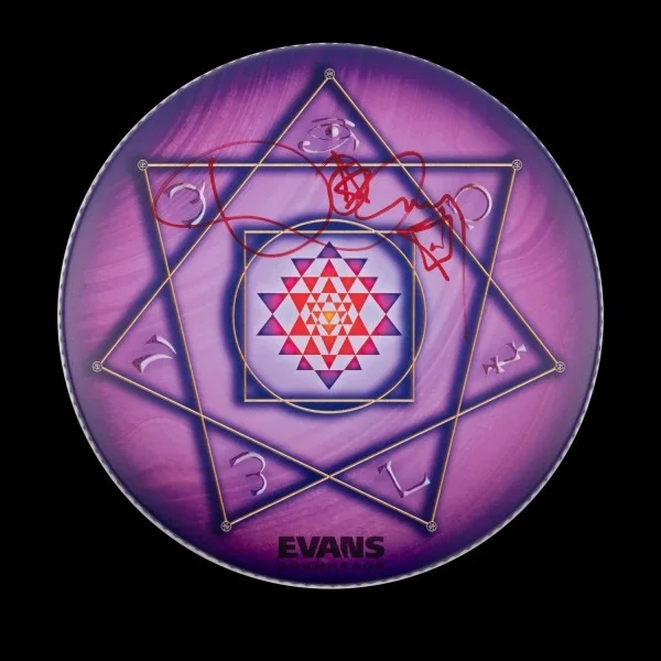 TOOL Danny Carey SIGNED Drumhead 14" Purple Tom Autographed Limited Edition G, изображение 2
