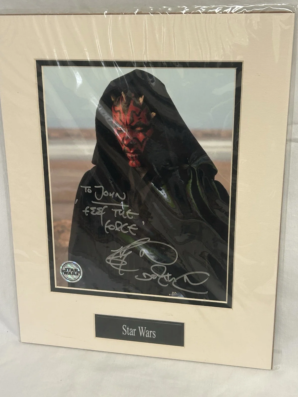 RAY PARK — RAY PARK DARTH MAUL STAR WARS AUTOGRAPHED Officially Licensed PICTURE To John, изображение 2