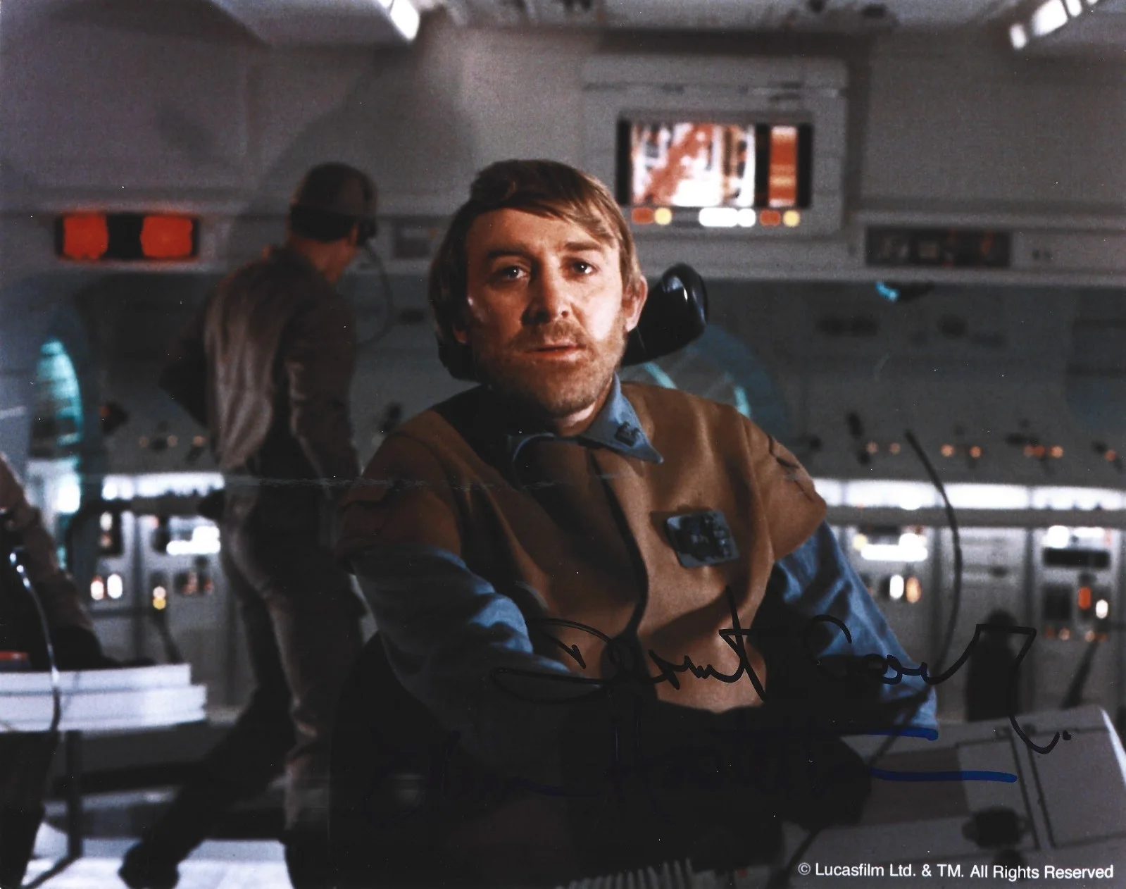 Dermot Crowley — RARE DUAL SIGNED (2x) Star Wars General Madine's Bridge 8x10 Photo Autograph