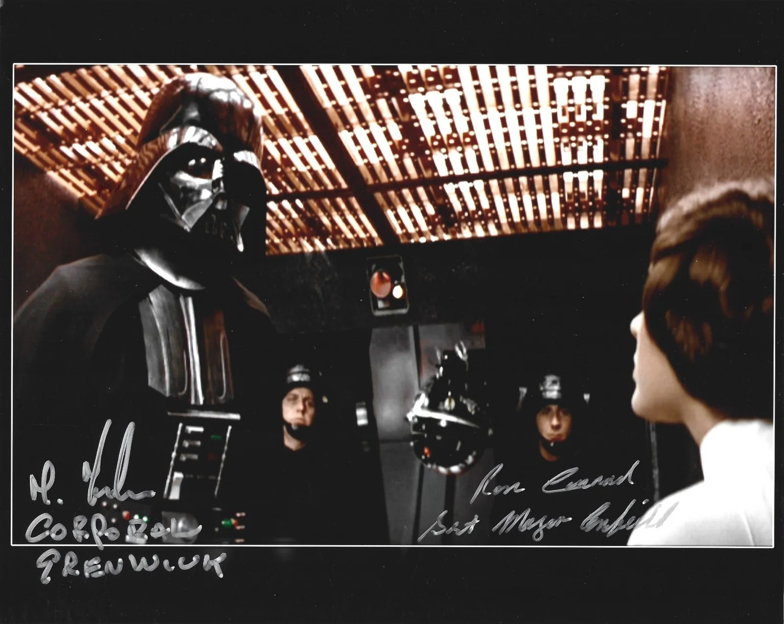 Harry Fielder — RARE DUAL SIGNED (2x) Star Wars Leia Interrogation Scene 8x10 Photo Autograph