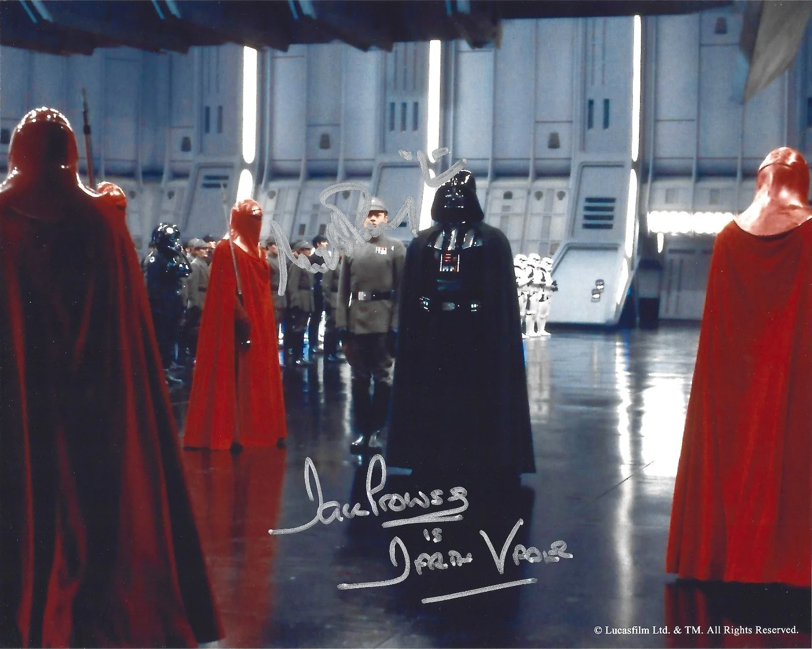 Dave Prowse — RARE DUAL SIGNED Star Wars Jerjerrod & Vader Death Star II 8x10 Photo Autograph