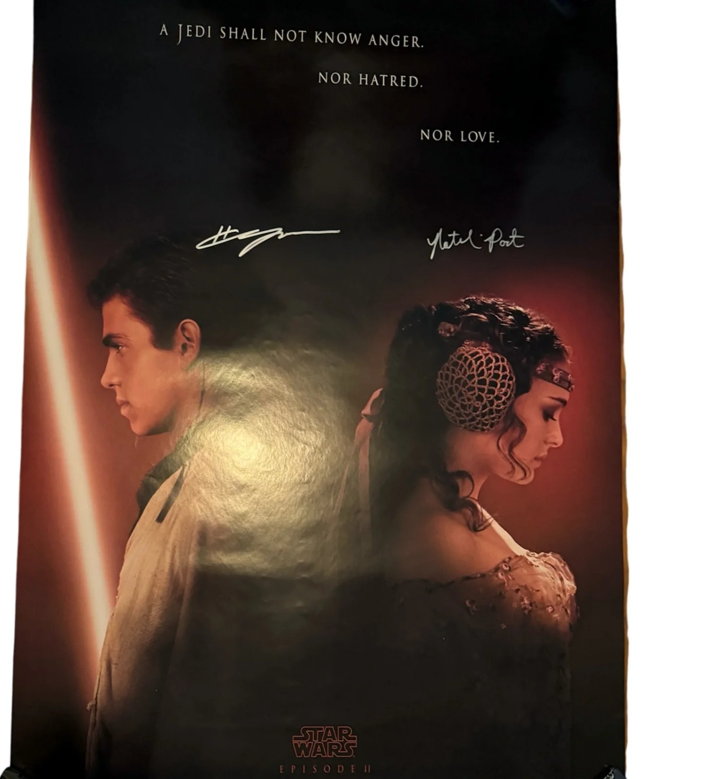 Natalie Portman — Natalie Portman/Hayden Christensen Signed Star Wars Episode 2 Poster 27x4-SWAU