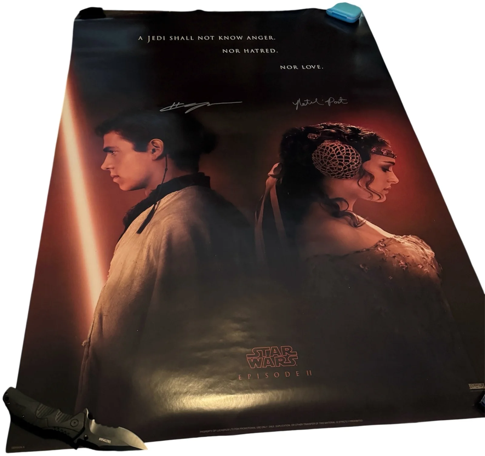 Natalie Portman — Natalie Portman/Hayden Christensen Signed Star Wars Episode 2 Poster 27x4-SWAU, image 2