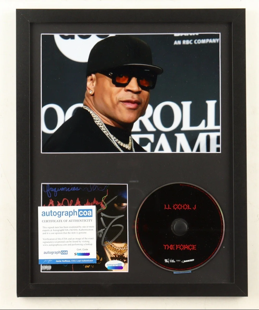 LL COOL J " The Force " CD HAND Signed Autograph Framed ACOA 11X14 DISPLAY Kool, image 2