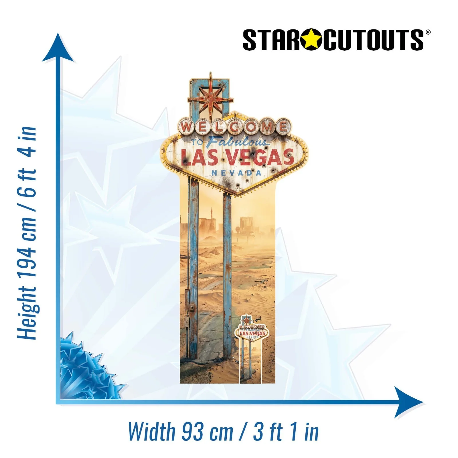 Las Vegas Sign Apocalyptic Theme Cardboard Cutout with Free Mini Standee, image 3