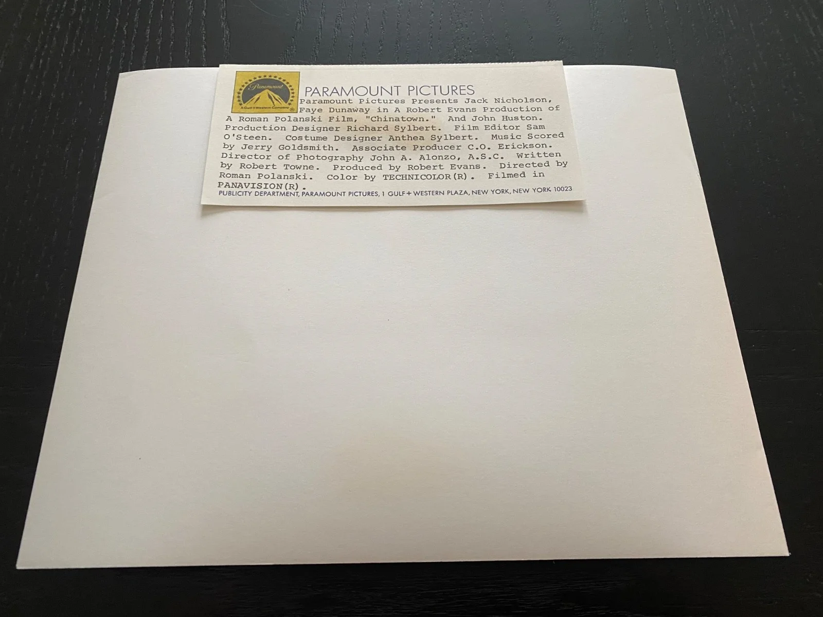 Jack Nicholson — Jack Nicholson Signed China Town Original Black & White Promo Photo!, image 2