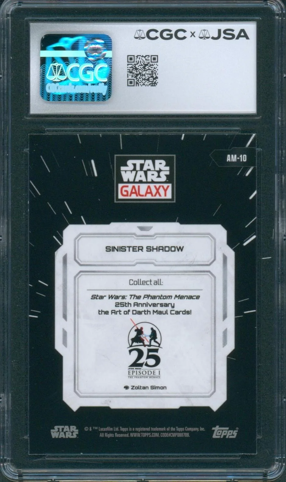 Ray Park — Ray Park Signed Card Star Wars Chrome Galaxy Darth Maul Mint 10 CGC x JSA SLAB, изображение 2