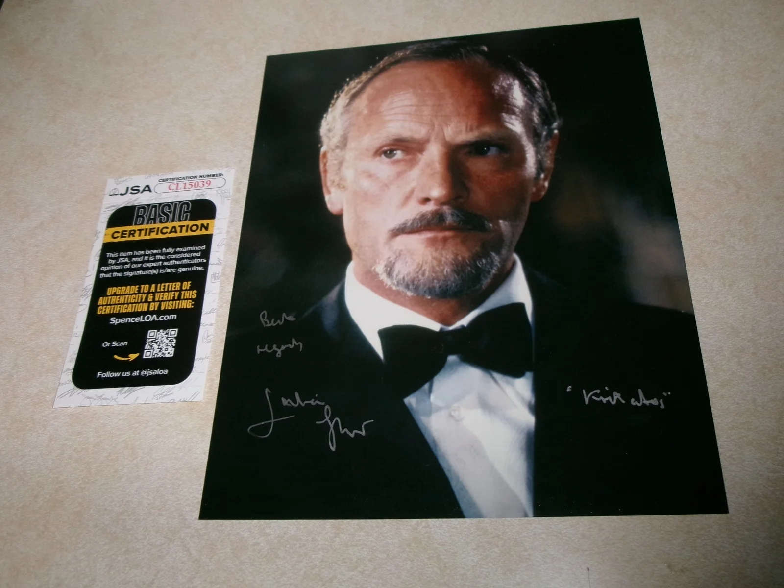 Julian Glover — For Your Eyes Only Julian Glover Signed 8X10 Photo JSA CERT With Inscription