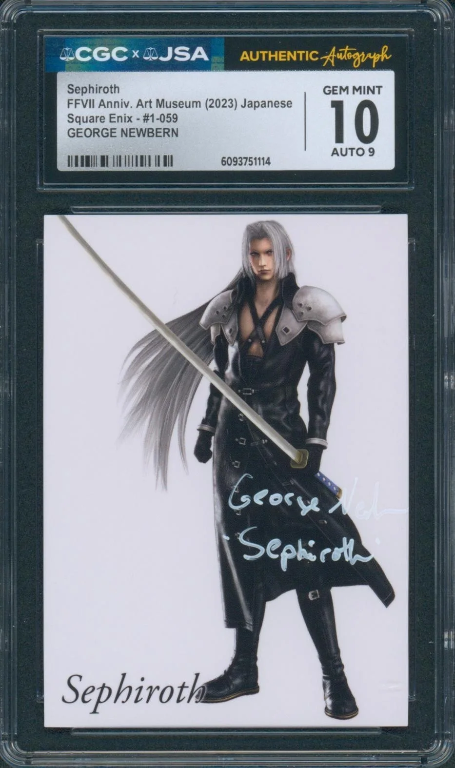 George Newbern — George Newbern Signed Card Final Fantasy 7 Sephiroth Gem Mint 10 CGC x JSA SLAB