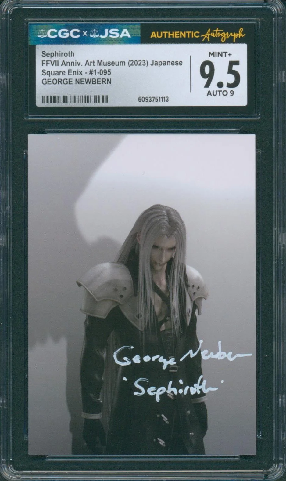 George Newbern — George Newbern Signed Card Final Fantasy 7 Sephiroth Mint + 9.5 CGC x JSA SLAB