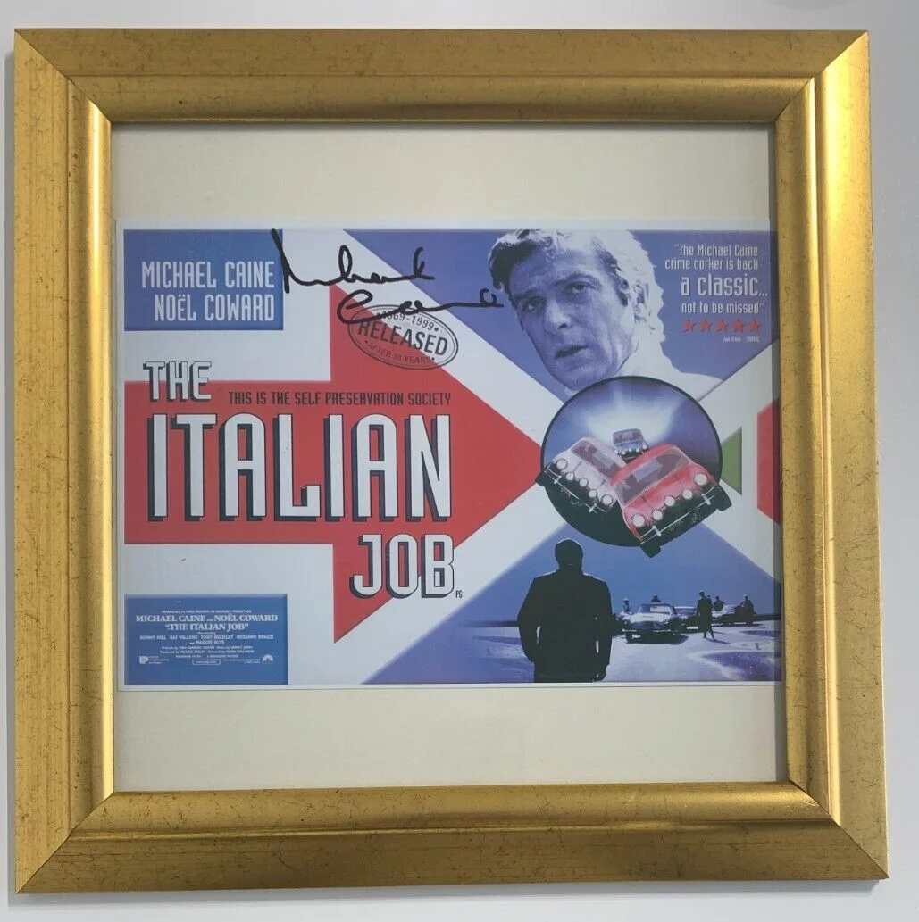Michael Caine The Italian Job Signed In Print Framed Ready to Hang, image 2