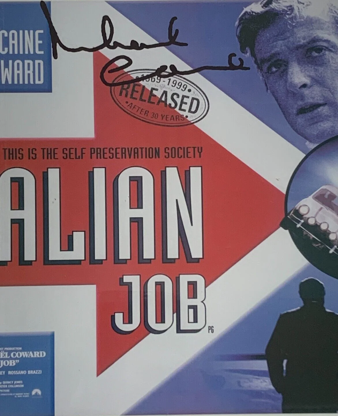 Michael Caine The Italian Job Signed In Print Framed Ready to Hang, image 4