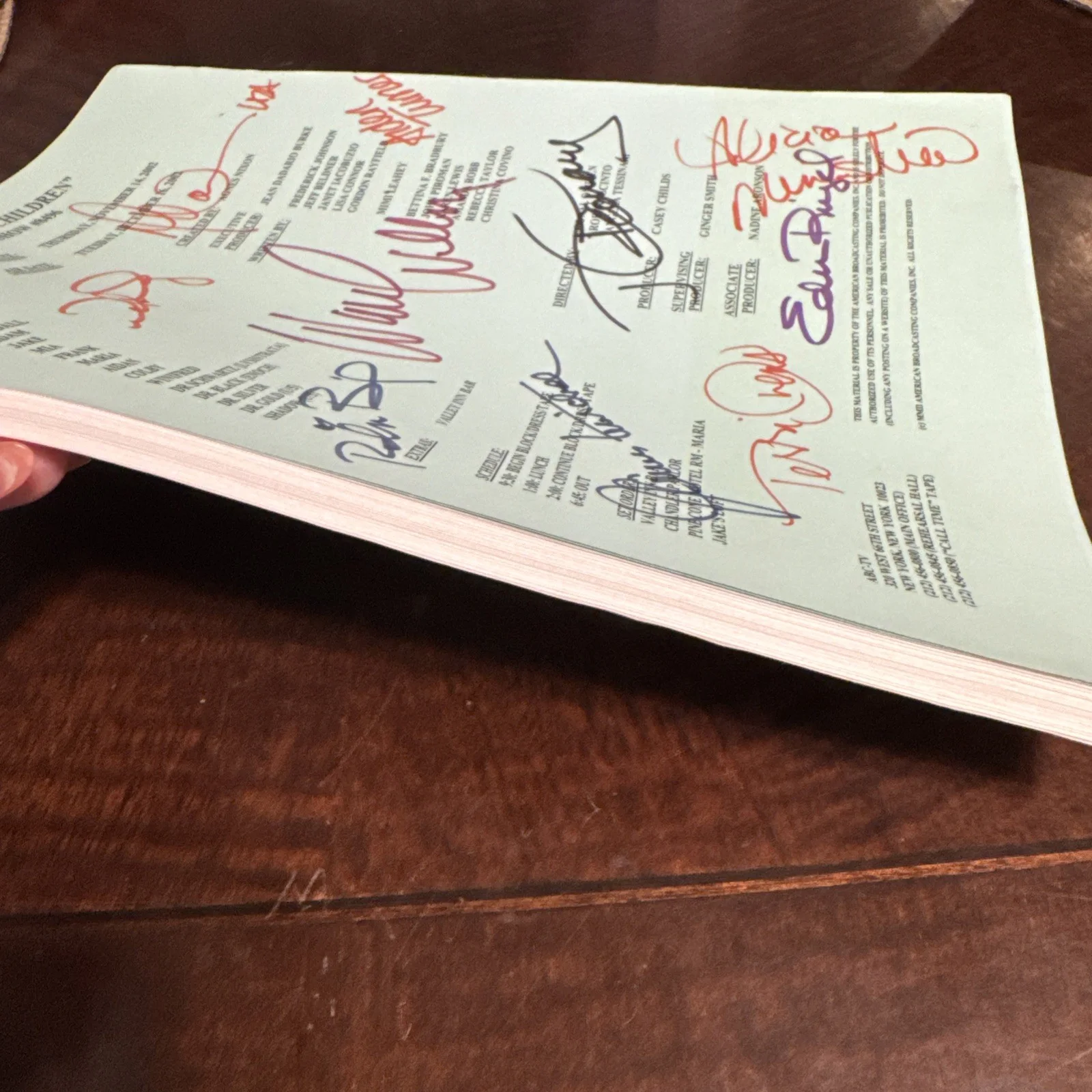 Susan Lucci, Eva LaRue Kim Delaney David Canary Cady McClain more — All My Children Cast Signed Full Script Show 8496 2002 ABC, image 4