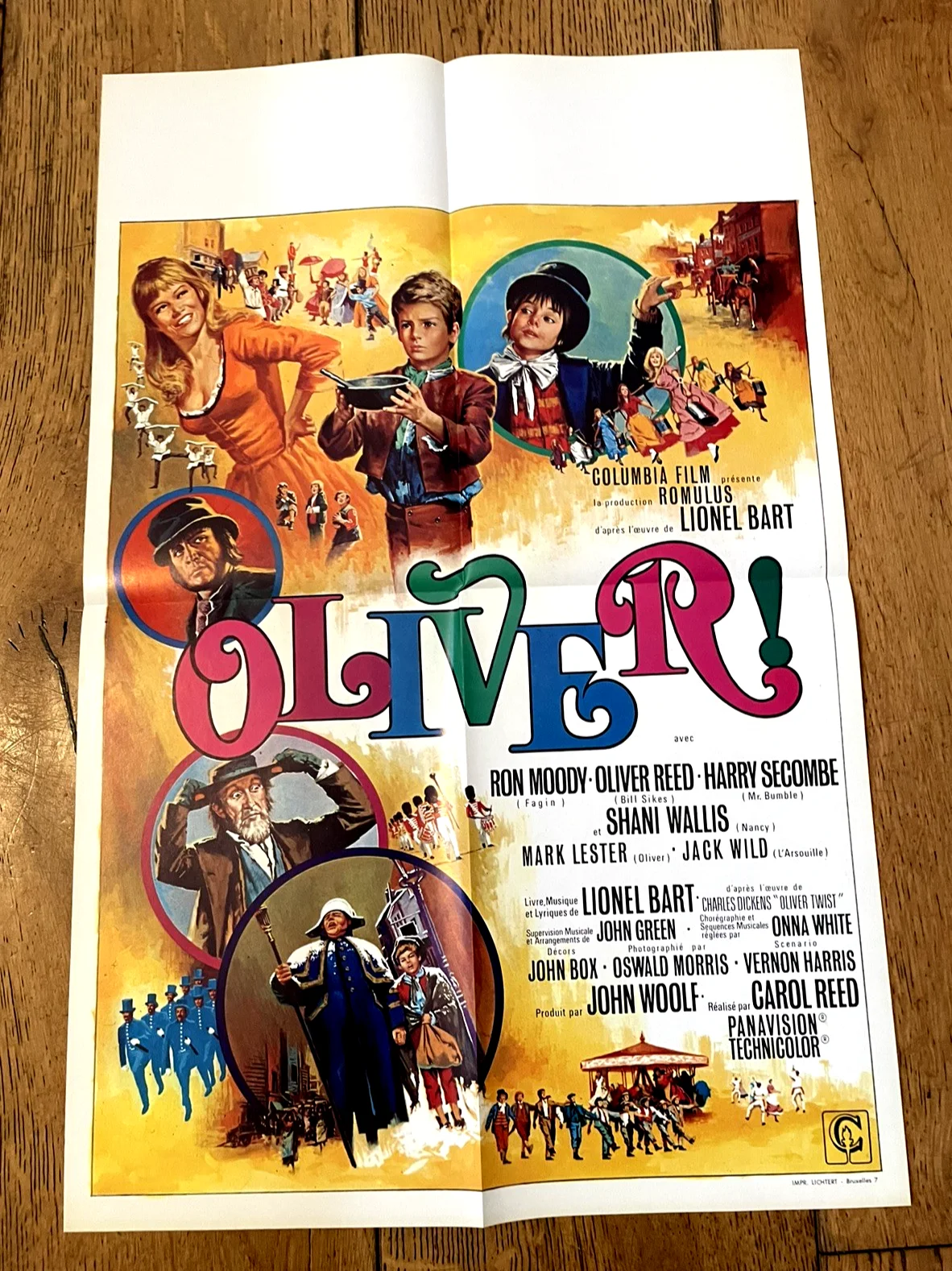 Oliver! Original 1968 Belgian Film Poster Musical Oliver Reed Ron Moody, изображение 2