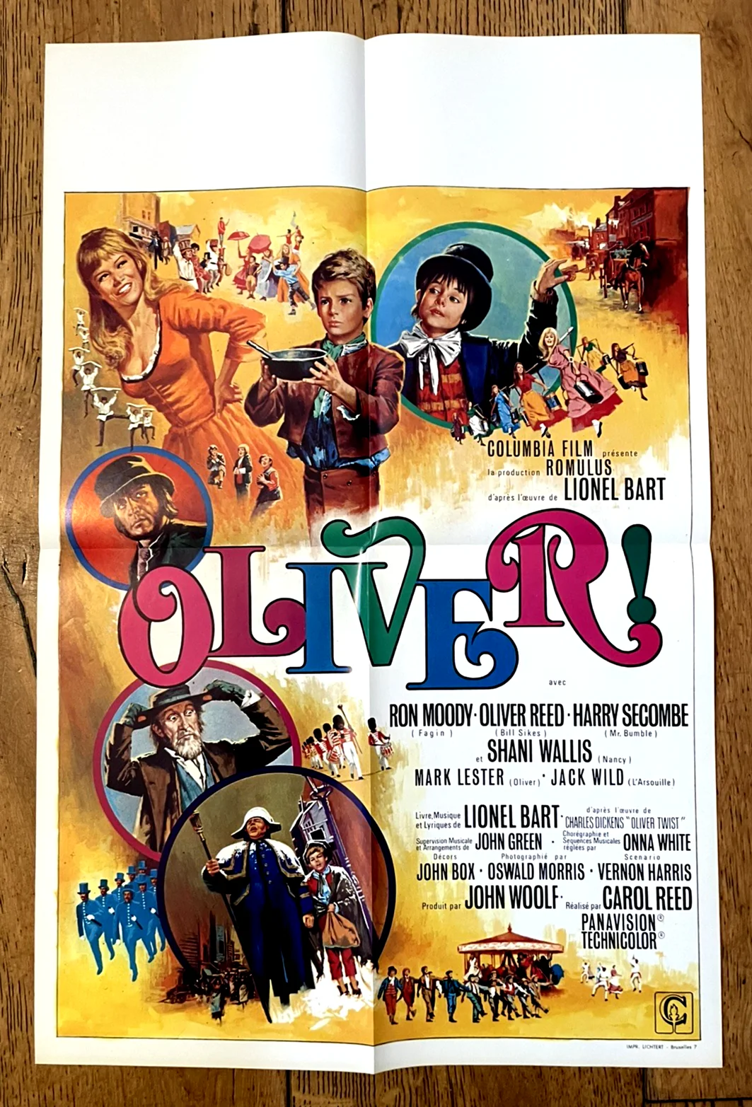 Oliver! Original 1968 Belgian Film Poster Musical Oliver Reed Ron Moody, изображение 4