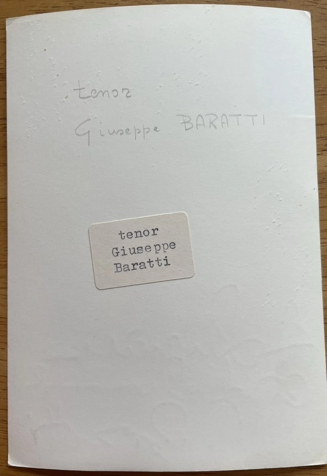 Italian Tenor Giuseppe Baratti Autograph Photo, image 3