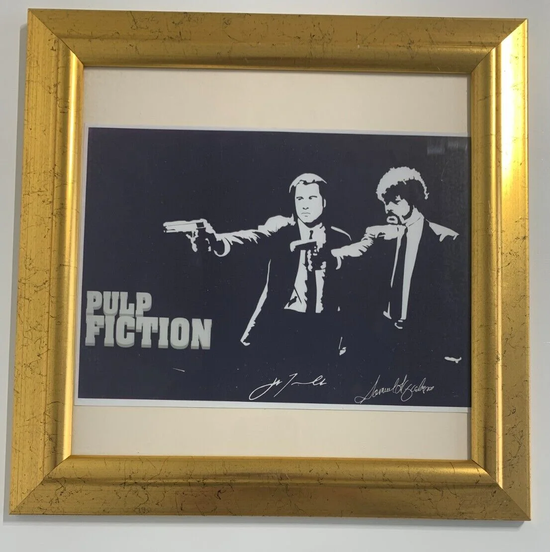 Pulp Fiction John Travolta Samuel Jackson Signed In Print Framed Ready to Hang, image 2